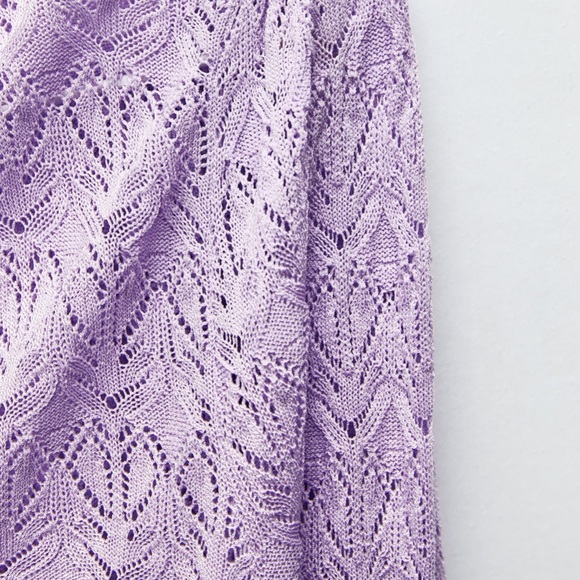 🍇🍷HP🍷🍇 𝗡𝗪𝗧 𝗭𝗮𝗿𝗮 • Pointelle Knit Jacket - Picture 5 of 11